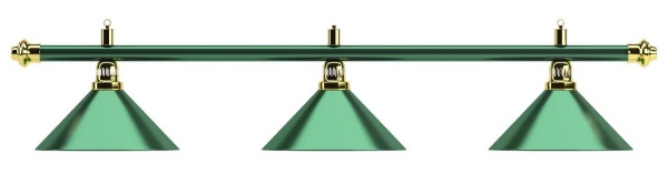 Лампа на три плафона «Allgreen» D35 (зелёная штанга, зелёный плафон D35см)