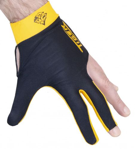 Перчатка бильярдная «Tiger» (черно-желтая) XL